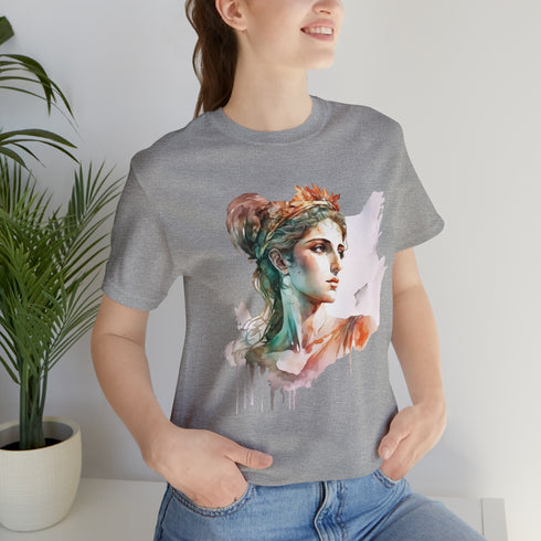 Greecian Goddess in Watercolor - Short Sleeve Tee